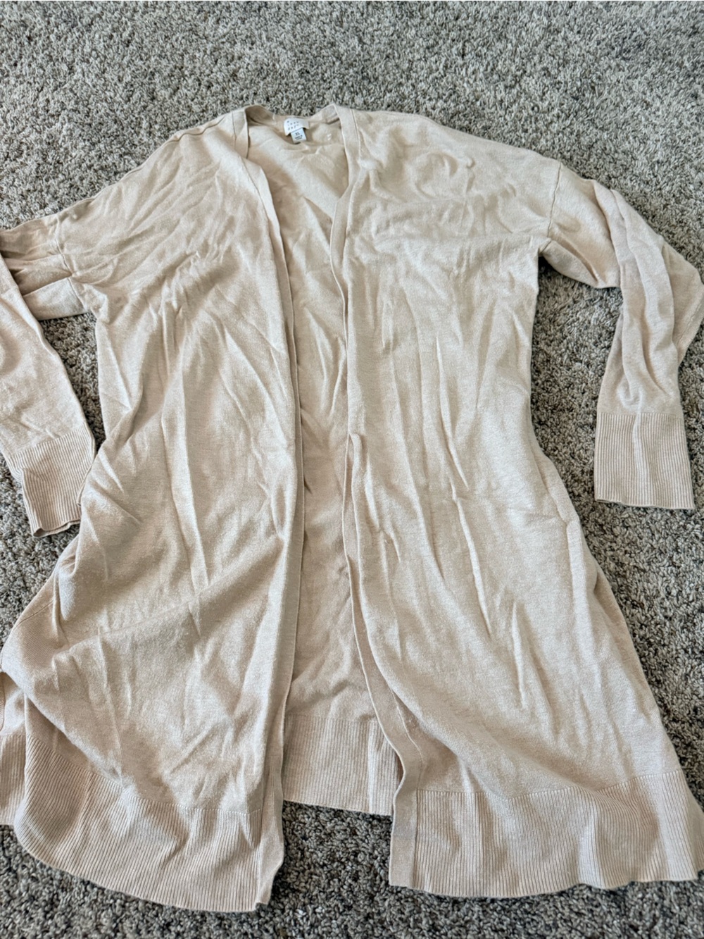 a new day Beige Open-Front Long Cardigan Sweater